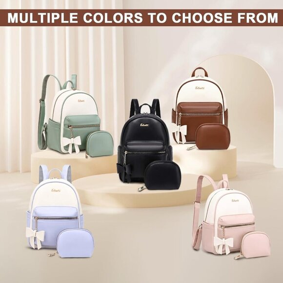 Women’s Leather Backpack Small Crossbody Cute Travel Daypack with Wallet main image 4